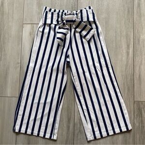 Janie & Jack Navy Blue and White Striped Pants with Bow, girls size 4